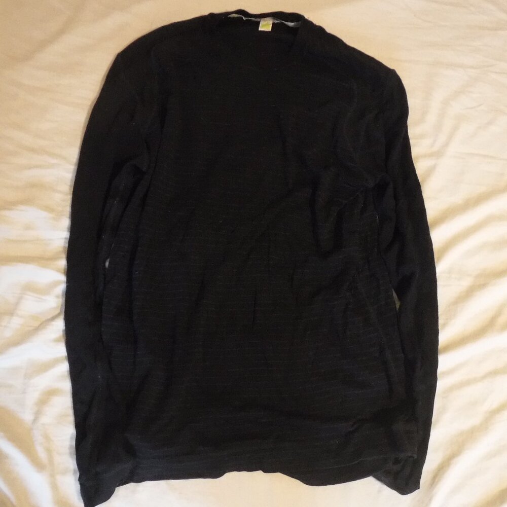 Smartwool Mens Blue Black Striped Long Sleeve Shirt XL